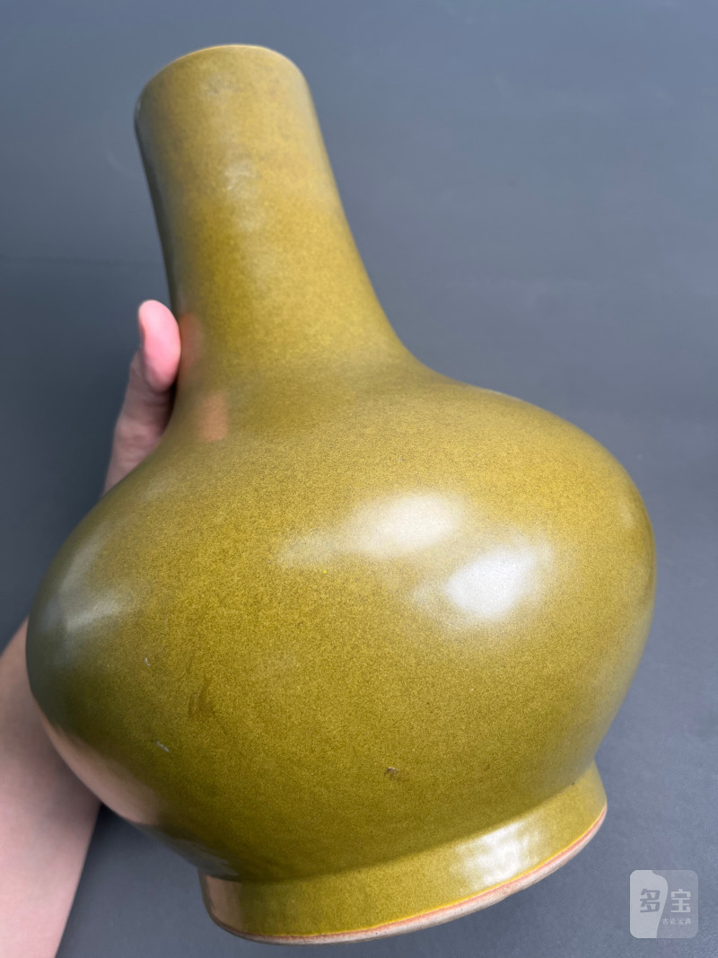 清光绪  茶叶末釉荸荠瓶 - 图9